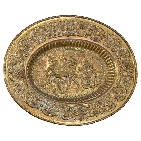 19th Century Oval Apparatus Salver in Yellow Metal