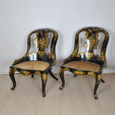 19th Century Paper Mache Armchairs, Set of 2-SYQ-1262540