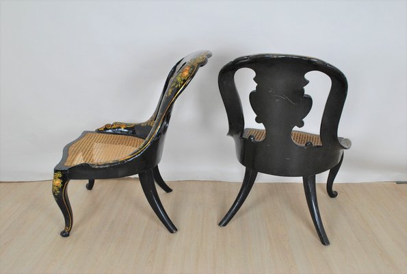 19th Century Paper Mache Armchairs, Set of 2-SYQ-1262540