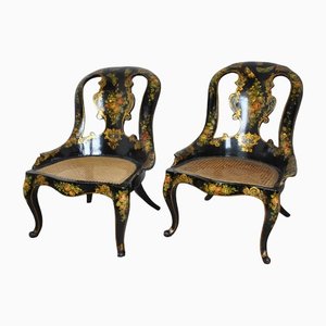 19th Century Paper Mache Armchairs, Set of 2-SYQ-1262540