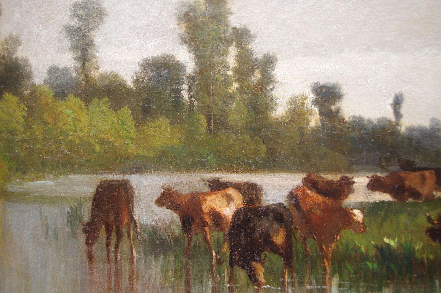 19th Century Pastoral Scene Oil on Canvas by Antonio Cortes