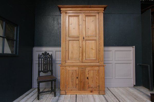 19th Century Pine Bookcase Cabinet-TAT-727623