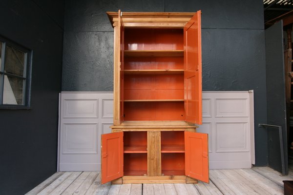 19th Century Pine Bookcase Cabinet-TAT-727623