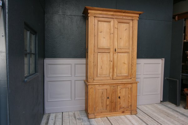 19th Century Pine Bookcase Cabinet-TAT-727623