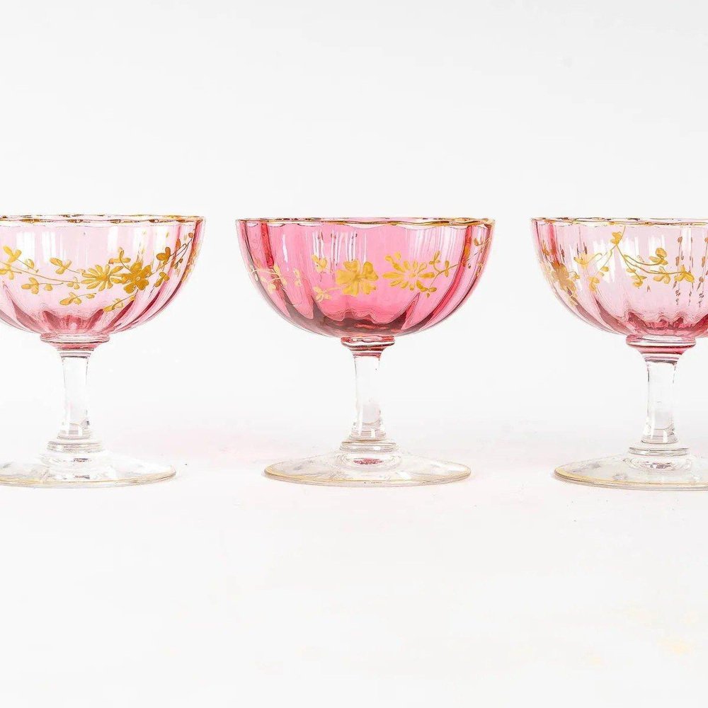 19th Century Pink Crystal Dinner Service