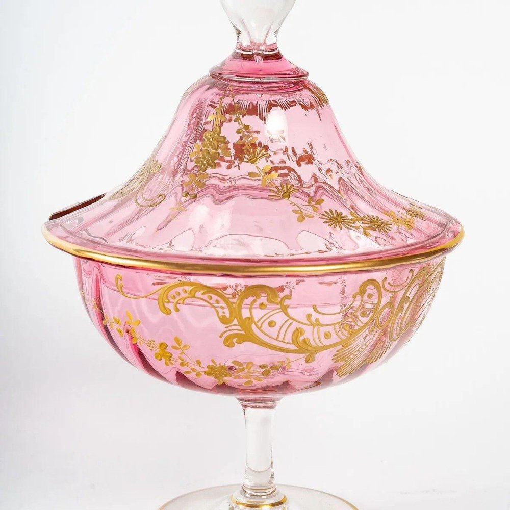 19th Century Pink Crystal Dinner Service