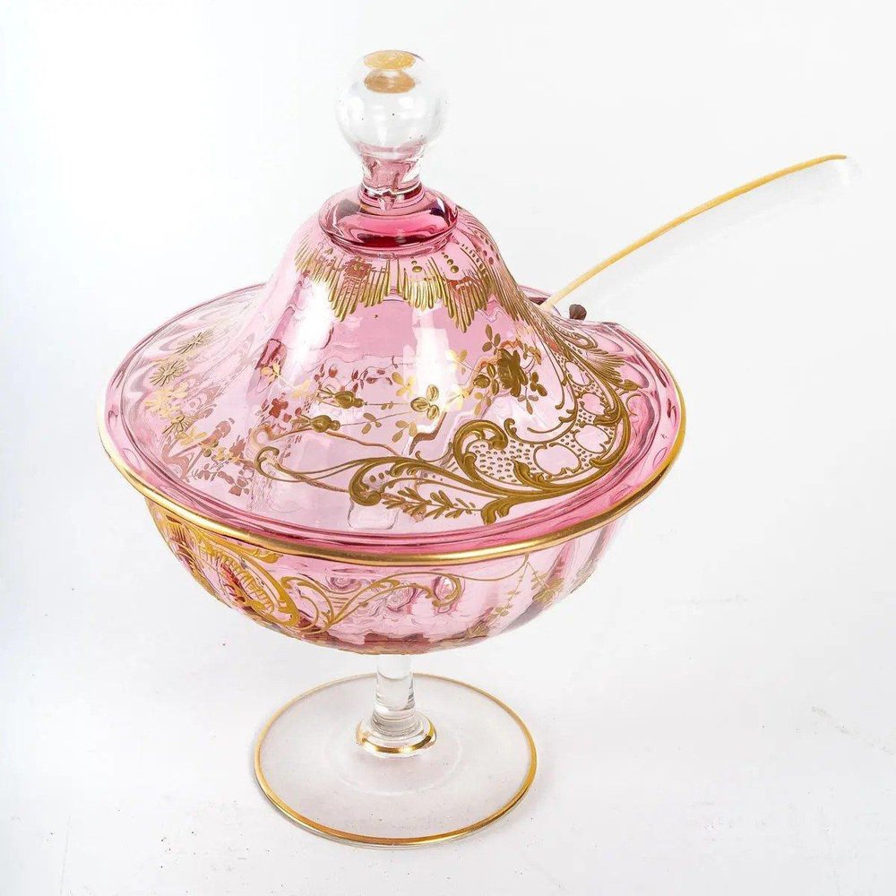 19th Century Pink Crystal Dinner Service