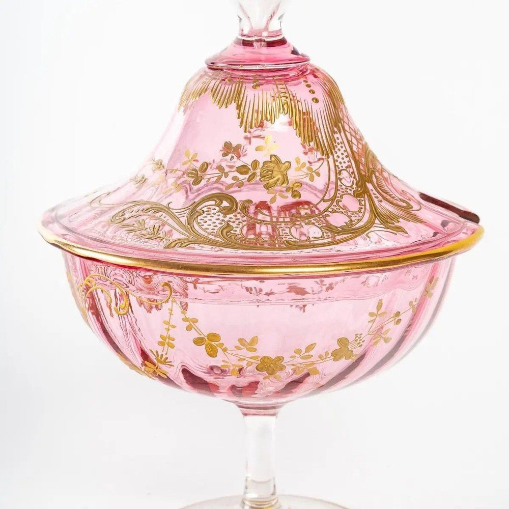 19th Century Pink Crystal Dinner Service