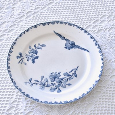 19th Century Plates Favorite Blue Iron Clay from Sarreguemines, 1890s, Set of 7-SHG-2022778