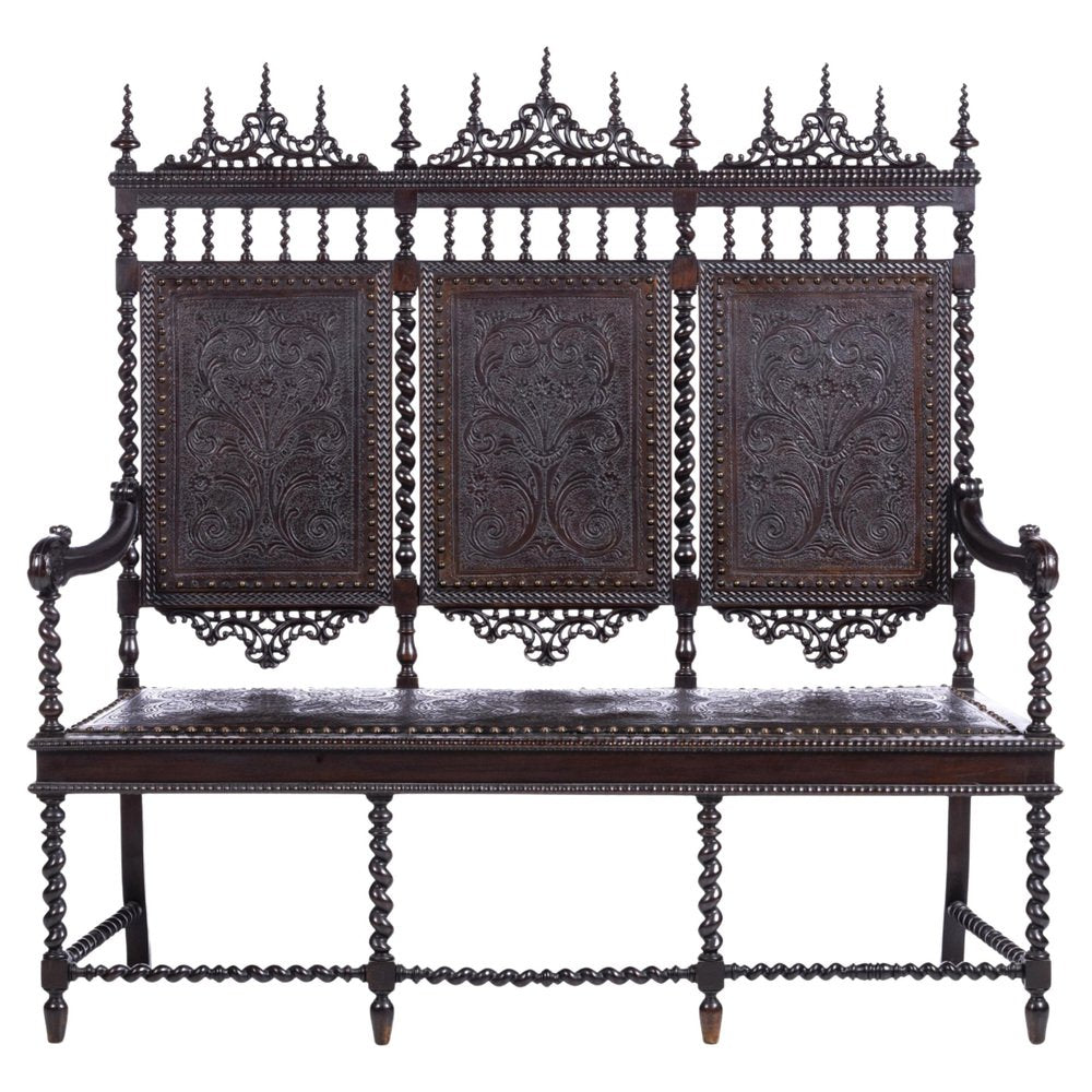 19th Century Portuguese Three-Seat Sofa