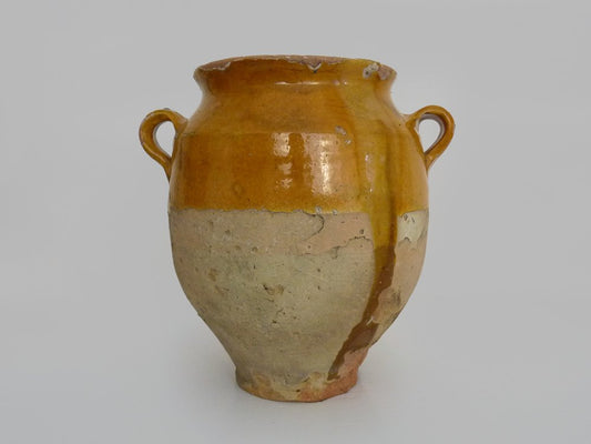 19th Century Pot with Vernisse Yellow Confit, South West of France, 1890s