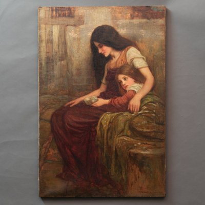 19th Century Pre-Raphaelite Oil Painting by Arthur Augustus Dixon-MAX-986741