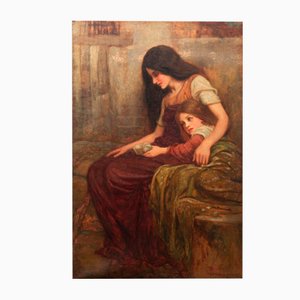 19th Century Pre-Raphaelite Oil Painting by Arthur Augustus Dixon-MAX-986741