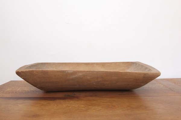 19th Century Primitive Wabi Sabi Hand Carved Wooden Dough Bowl-TAT-2025954