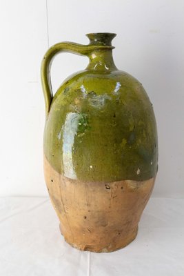 19th Century Provencal Terracotta Oil Jar with Green Glaze-RIU-1354831