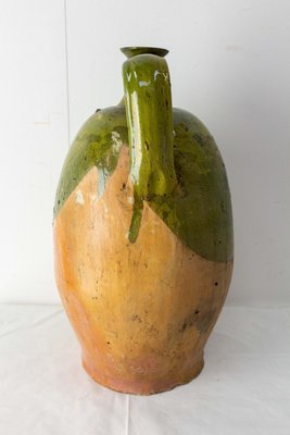 19th Century Provencal Terracotta Oil Jar with Green Glaze-RIU-1354831