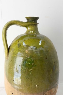 19th Century Provencal Terracotta Oil Jar with Green Glaze-RIU-1354831