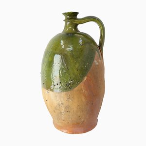 19th Century Provencal Terracotta Oil Jar with Green Glaze-RIU-1354831