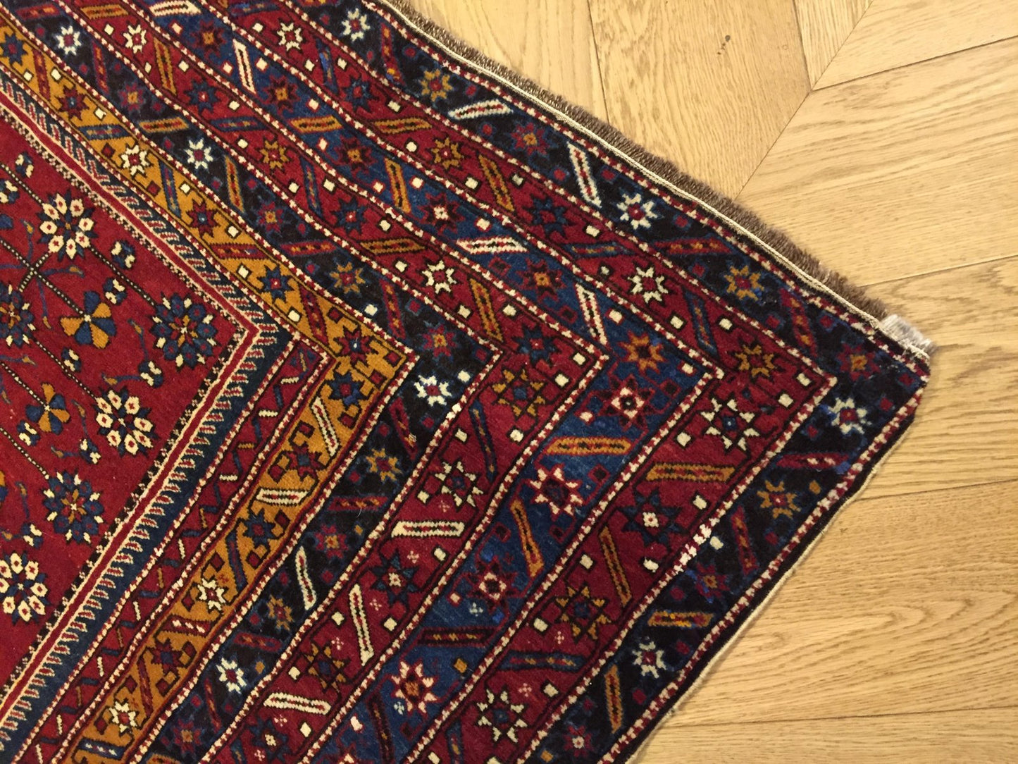 19th Century Red and Yellow Woolen Rug, 1890s