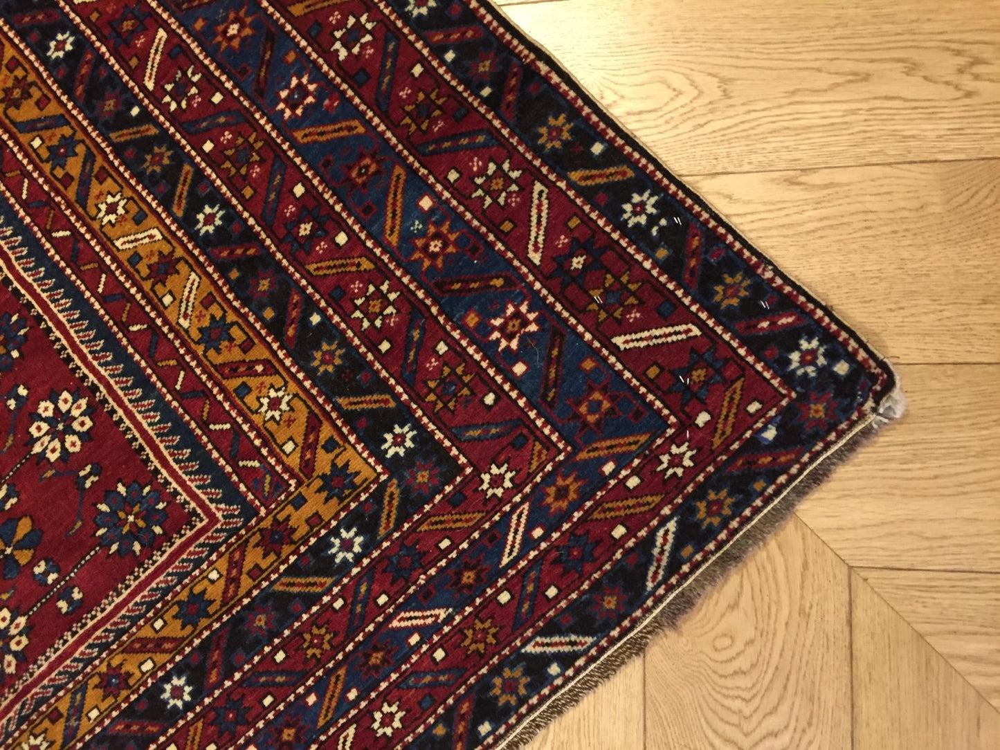 19th Century Red and Yellow Woolen Rug, 1890s