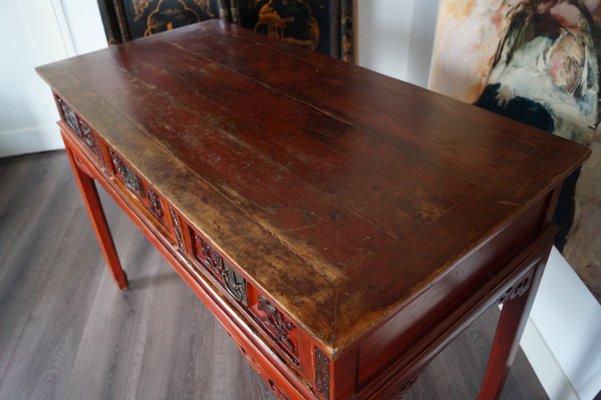 19th Century Red Lacquer Chinese Table-DVX-883207