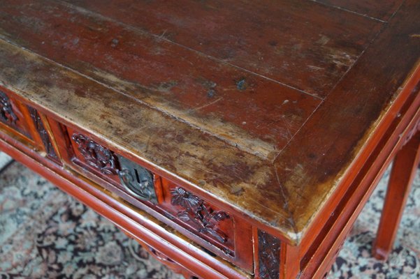 19th Century Red Lacquer Chinese Table-DVX-883207