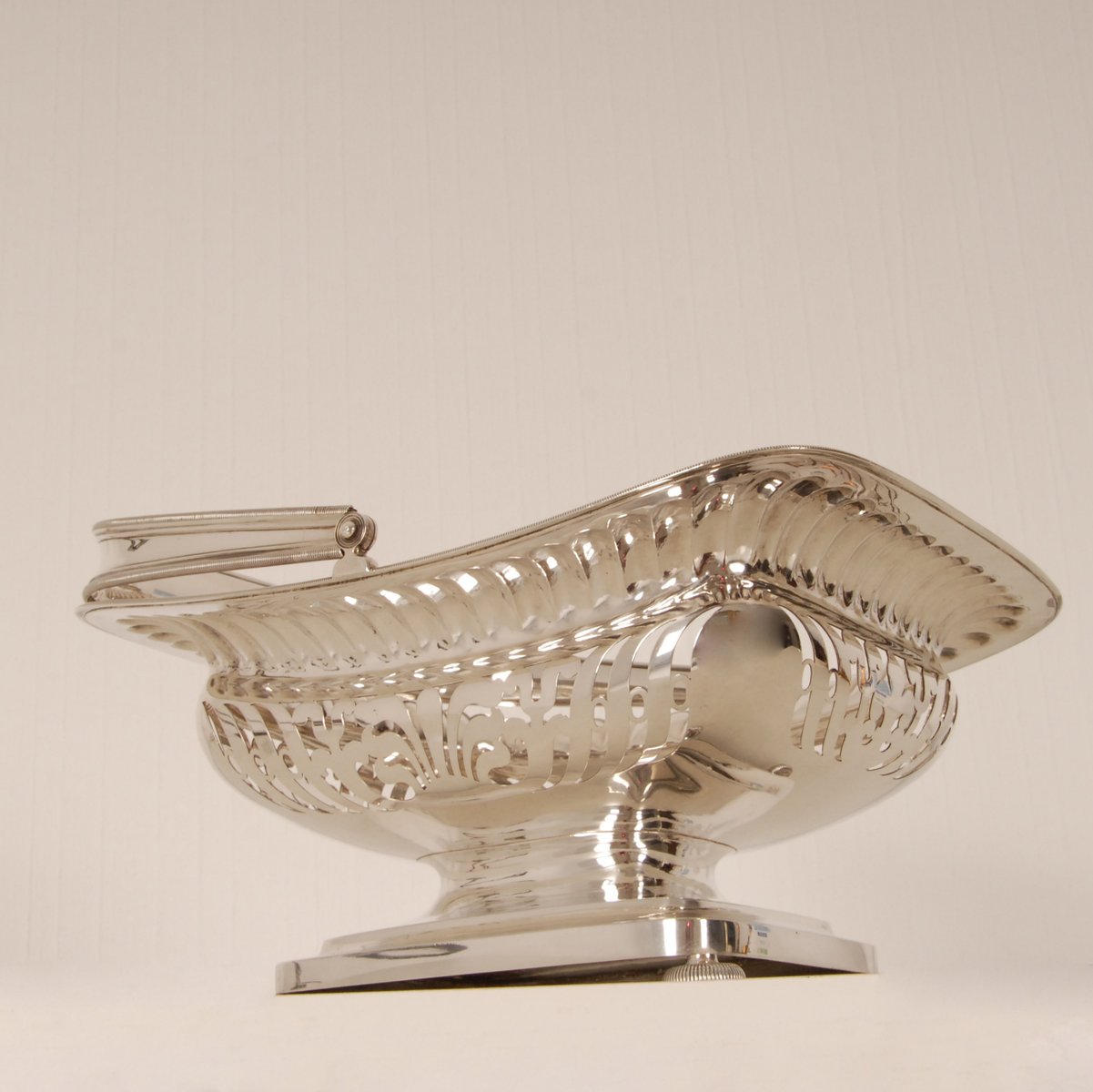 19th Century Regency Dutch Sterling Silver Bread Basket, 1800s