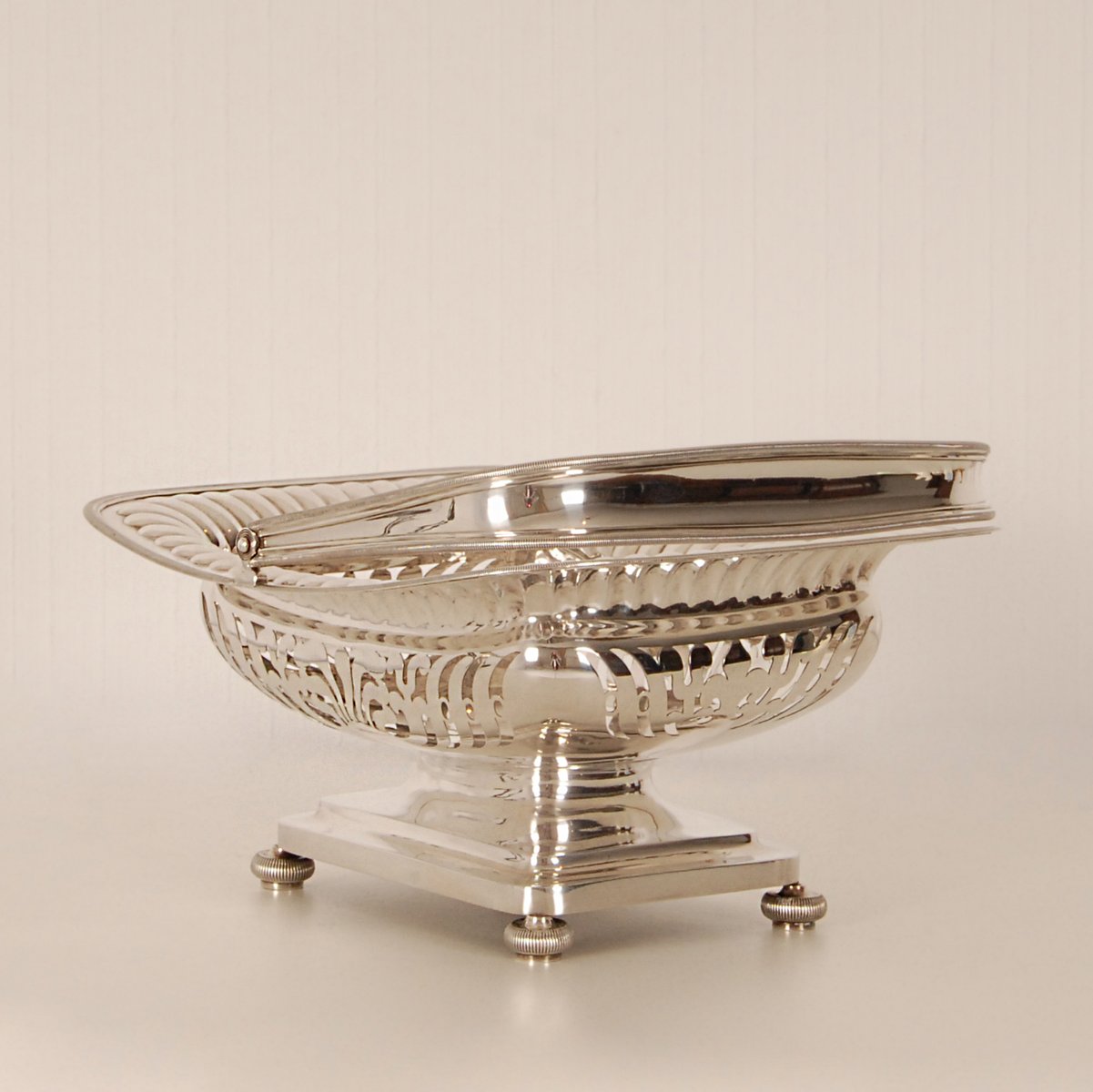 19th Century Regency Dutch Sterling Silver Bread Basket, 1800s