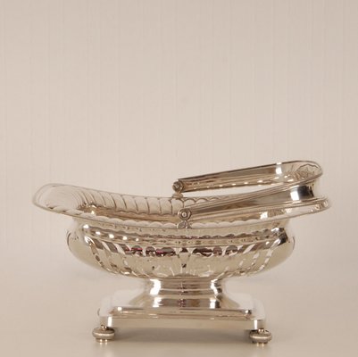 19th Century Regency Dutch Sterling Silver Bread Basket, 1800s-GOE-1175405