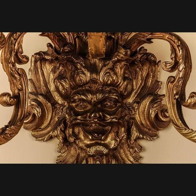 19th Century Regency Louis XV Bronze-Gilt Wall Lights, Set of 2-FLW-1426050