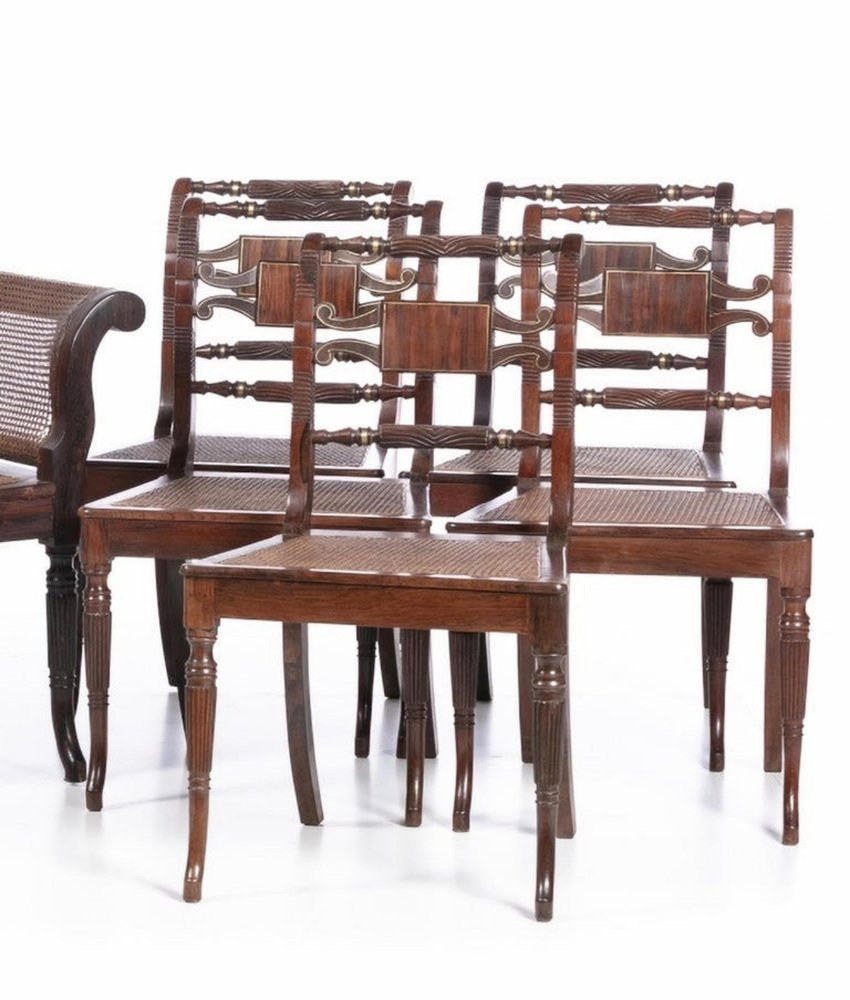 19th Century Regency Sofa and Chairs in Rosewood Wood, Set of 6