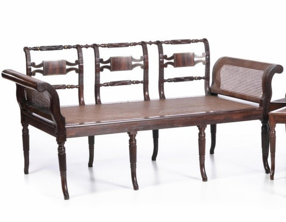 19th Century Regency Sofa and Chairs in Rosewood Wood, Set of 6