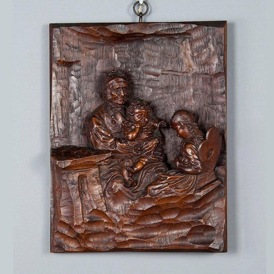 19th Century Relief Woodcarving by Hermann Steiner Meran