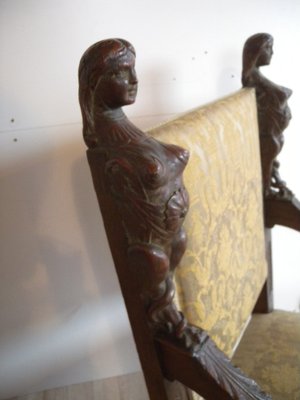 19th Century Renaissance Armchair in Teak, Italy-FEO-1759379