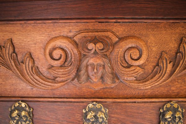 19th Century Renaissance Coat Rack in Oak