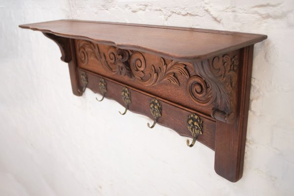 19th Century Renaissance Coat Rack in Oak