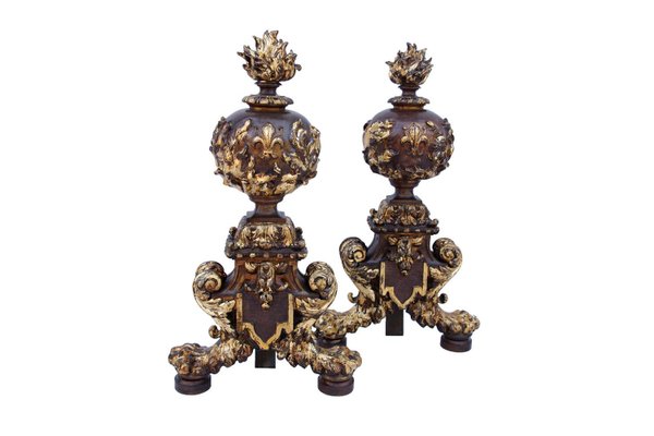 19th Century Renaissance Style Firedogs, Set of 2-CEJ-626802