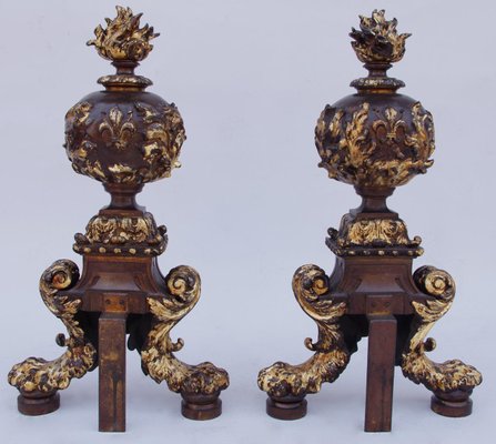 19th Century Renaissance Style Firedogs, Set of 2-CEJ-626802