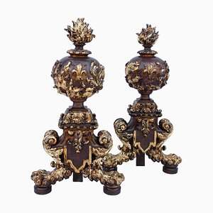 19th Century Renaissance Style Firedogs, Set of 2-CEJ-626802