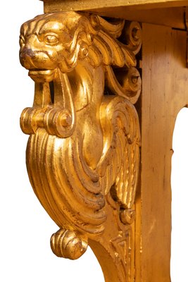 19th Century Renaissance Style Giltwood and Marble Console Table-CEJ-551469