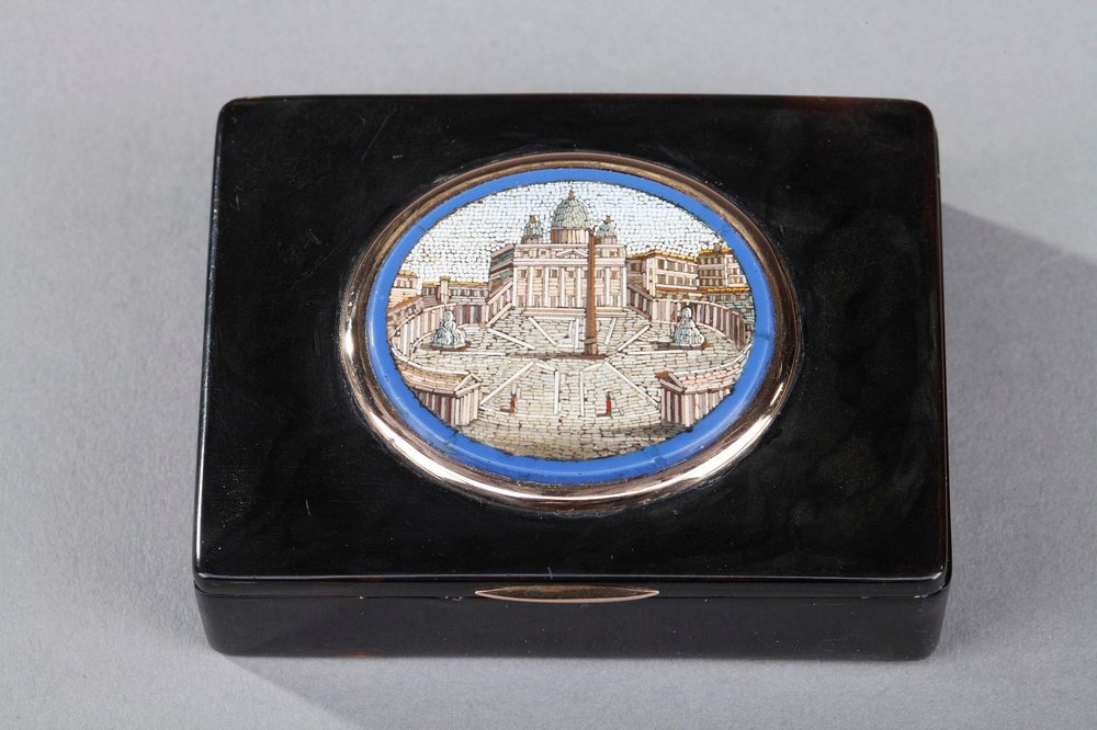 19th-Century Restoration Box with Micromosaic