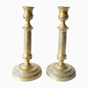 19th Century Restoration Bronze Candleholders, Set of 2-JWI-1361849