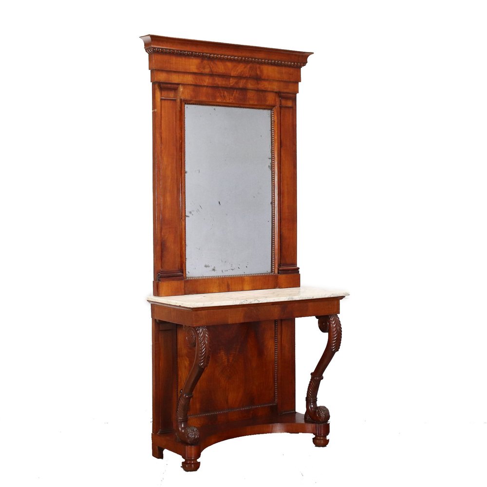 19th Century Restoration Console in Cherrywood, Italy