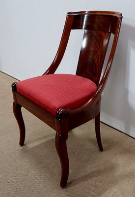 19th Century Restoration Period Mahogany Gondola Chairs, Set of 4-RVK-1146826