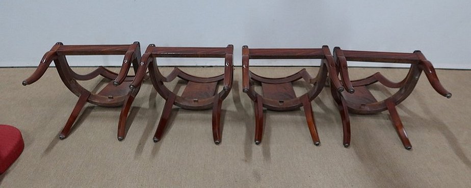 19th Century Restoration Period Mahogany Gondola Chairs, Set of 4-RVK-1146826