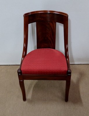 19th Century Restoration Period Mahogany Gondola Chairs, Set of 4-RVK-1146826