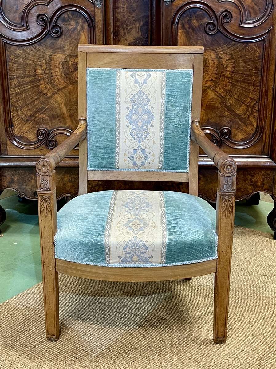 19th Century Restoration Walnut Armchair