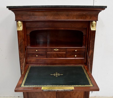 19th Century Retour d’Égypte Mahogany Burl Veneer Secretaire-RVK-712844