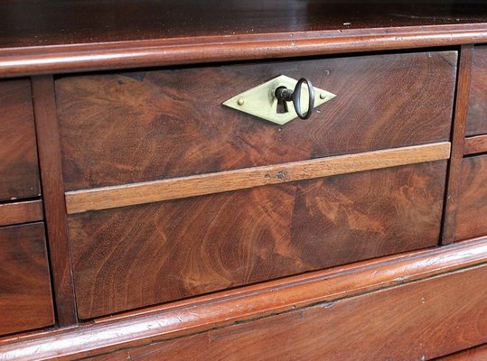 19th Century Retour d’Égypte Mahogany Burl Veneer Secretaire-RVK-712844