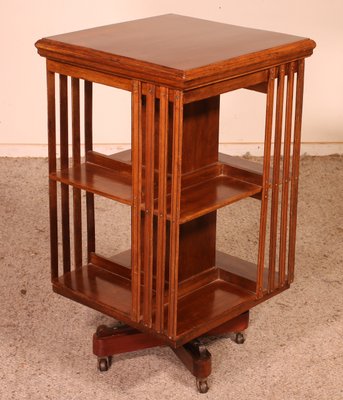 19th Century Revolving Bookcase in Walnut-HPU-1314006